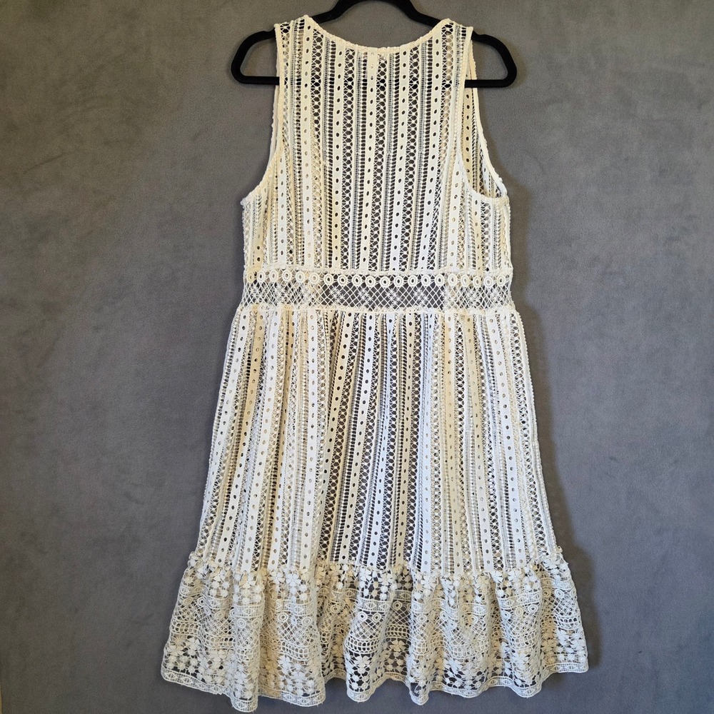 Cato Long Sleeveless Lace Vest Women's XL Boho Layering Ruffle Cottagecore - Picture 5 of 14